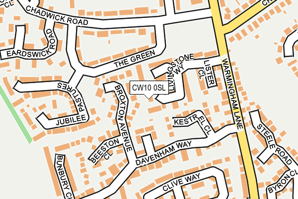 CW10 0SL map - OS OpenMap – Local (Ordnance Survey)