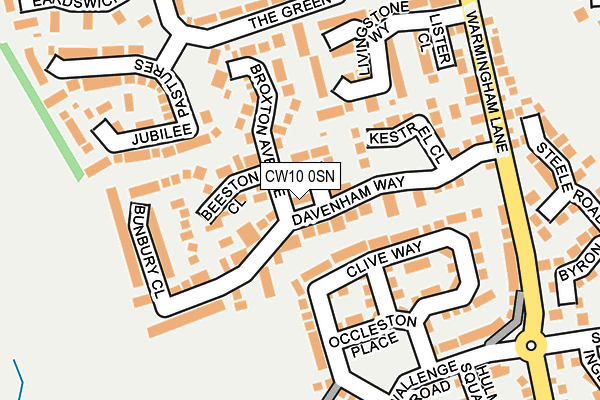 CW10 0SN map - OS OpenMap – Local (Ordnance Survey)