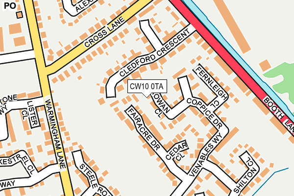 CW10 0TA map - OS OpenMap – Local (Ordnance Survey)
