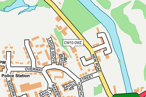 CW10 0WZ map - OS OpenMap – Local (Ordnance Survey)