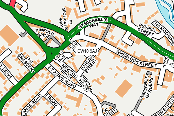 CW10 9AJ map - OS OpenMap – Local (Ordnance Survey)