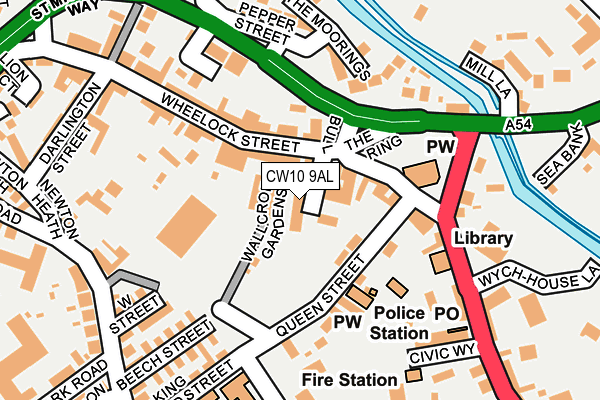 CW10 9AL map - OS OpenMap – Local (Ordnance Survey)