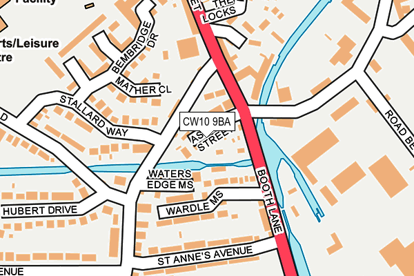 CW10 9BA map - OS OpenMap – Local (Ordnance Survey)