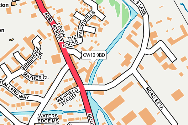 CW10 9BD map - OS OpenMap – Local (Ordnance Survey)