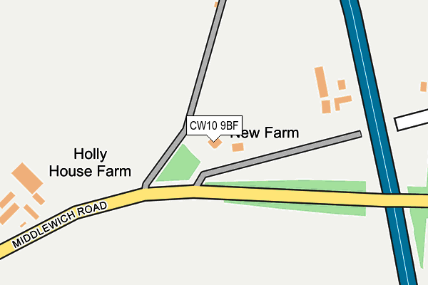 CW10 9BF map - OS OpenMap – Local (Ordnance Survey)