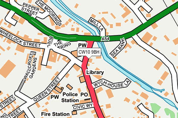 CW10 9BH map - OS OpenMap – Local (Ordnance Survey)