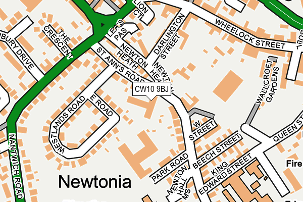 CW10 9BJ map - OS OpenMap – Local (Ordnance Survey)