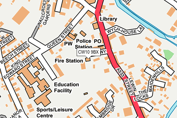 CW10 9BX map - OS OpenMap – Local (Ordnance Survey)