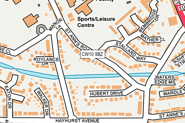 CW10 9BZ map - OS OpenMap – Local (Ordnance Survey)