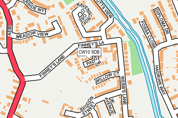 CW10 9DB map - OS OpenMap – Local (Ordnance Survey)