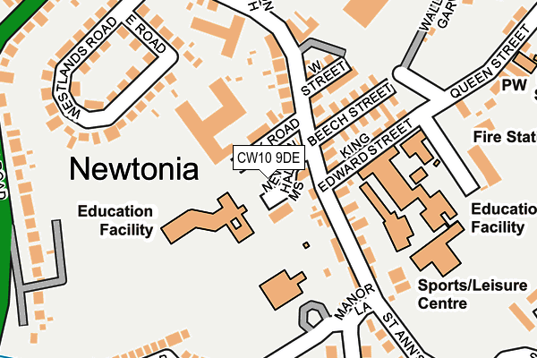 CW10 9DE map - OS OpenMap – Local (Ordnance Survey)