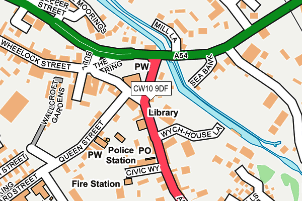 CW10 9DF map - OS OpenMap – Local (Ordnance Survey)