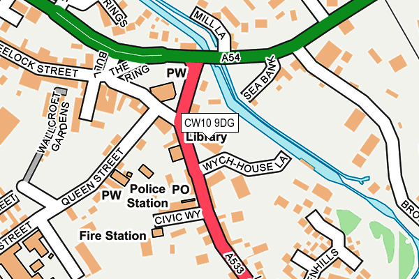 CW10 9DG map - OS OpenMap – Local (Ordnance Survey)