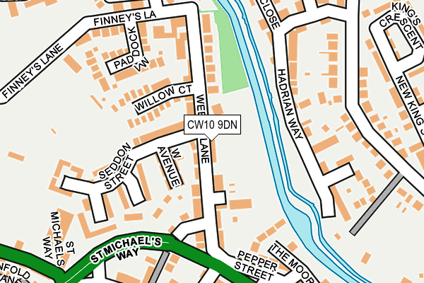 CW10 9DN map - OS OpenMap – Local (Ordnance Survey)