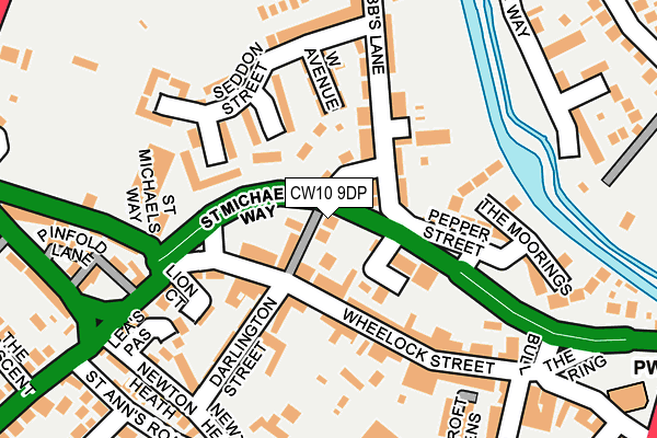 CW10 9DP map - OS OpenMap – Local (Ordnance Survey)