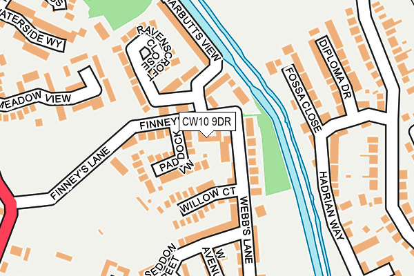 CW10 9DR map - OS OpenMap – Local (Ordnance Survey)