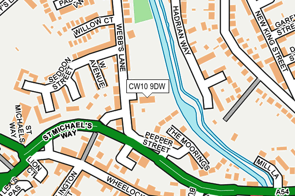 CW10 9DW map - OS OpenMap – Local (Ordnance Survey)