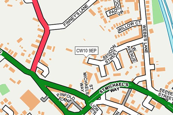 CW10 9EP map - OS OpenMap – Local (Ordnance Survey)