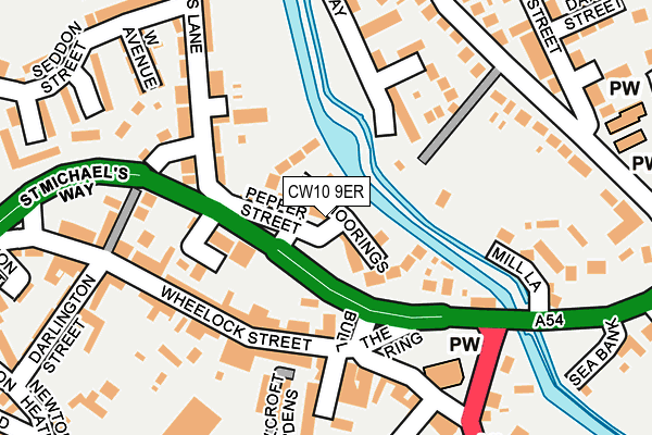 CW10 9ER map - OS OpenMap – Local (Ordnance Survey)