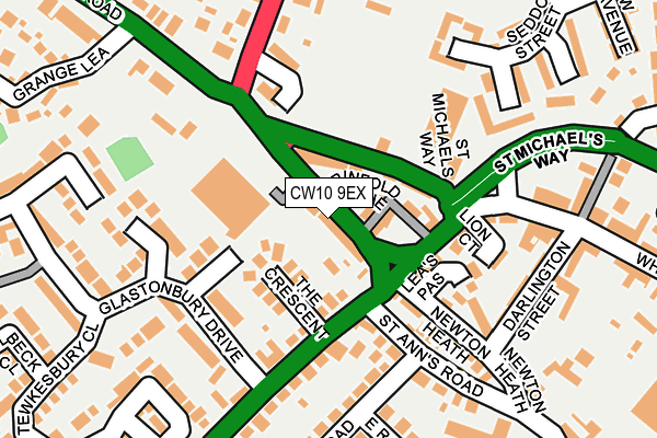 CW10 9EX map - OS OpenMap – Local (Ordnance Survey)