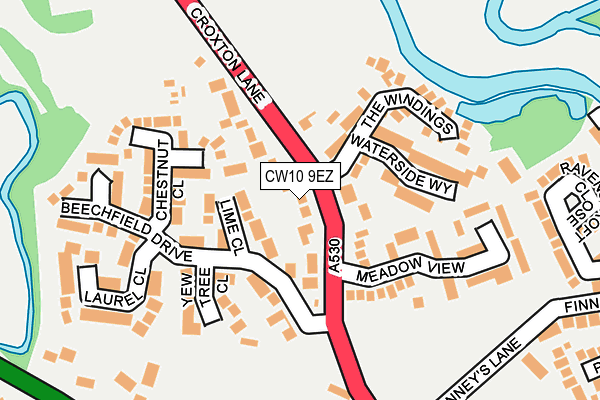 CW10 9EZ map - OS OpenMap – Local (Ordnance Survey)