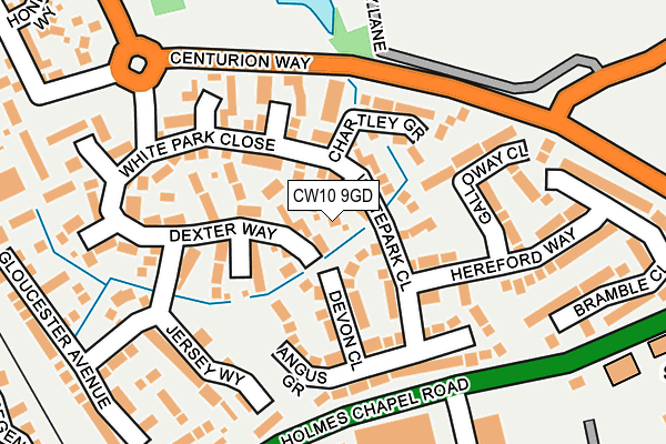 CW10 9GD map - OS OpenMap – Local (Ordnance Survey)