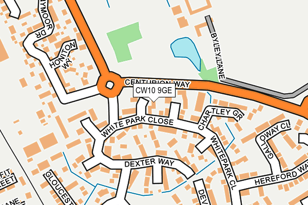 CW10 9GE map - OS OpenMap – Local (Ordnance Survey)