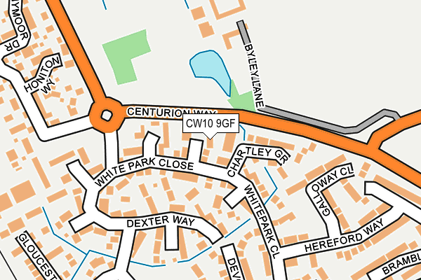 CW10 9GF map - OS OpenMap – Local (Ordnance Survey)