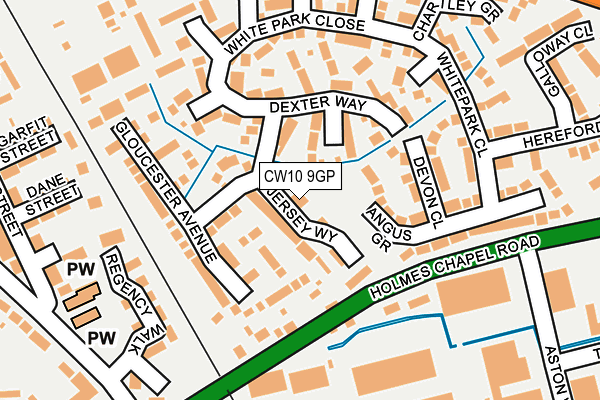 CW10 9GP map - OS OpenMap – Local (Ordnance Survey)