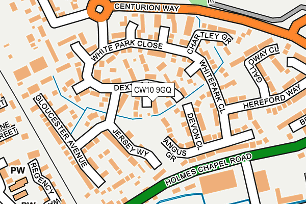 CW10 9GQ map - OS OpenMap – Local (Ordnance Survey)