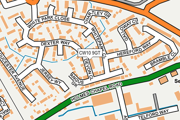 CW10 9GT map - OS OpenMap – Local (Ordnance Survey)