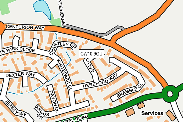 CW10 9GU map - OS OpenMap – Local (Ordnance Survey)