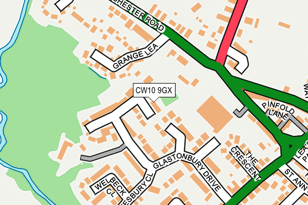 CW10 9GX map - OS OpenMap – Local (Ordnance Survey)