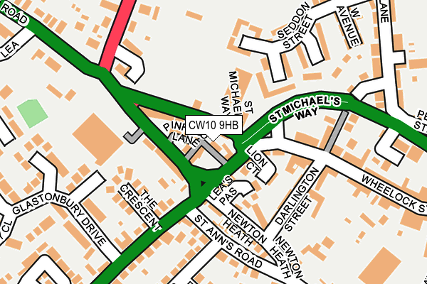 CW10 9HB map - OS OpenMap – Local (Ordnance Survey)