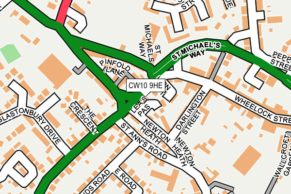 CW10 9HE map - OS OpenMap – Local (Ordnance Survey)