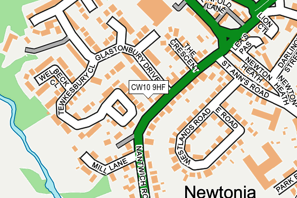 CW10 9HF map - OS OpenMap – Local (Ordnance Survey)