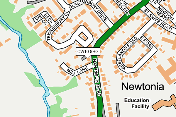 CW10 9HG map - OS OpenMap – Local (Ordnance Survey)