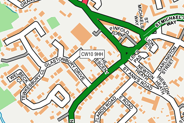 CW10 9HH map - OS OpenMap – Local (Ordnance Survey)