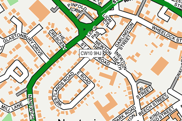 CW10 9HJ map - OS OpenMap – Local (Ordnance Survey)