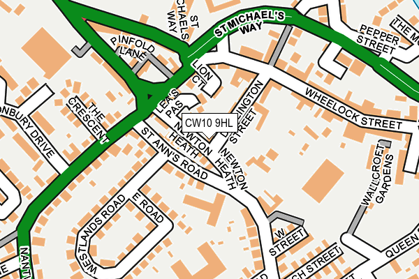 CW10 9HL map - OS OpenMap – Local (Ordnance Survey)