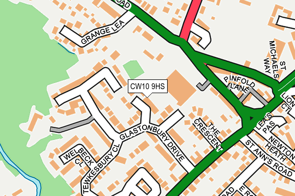 CW10 9HS map - OS OpenMap – Local (Ordnance Survey)