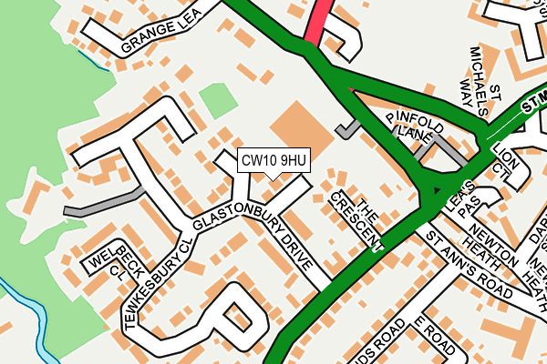 CW10 9HU map - OS OpenMap – Local (Ordnance Survey)