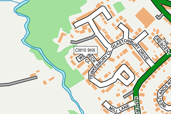 CW10 9HX map - OS OpenMap – Local (Ordnance Survey)