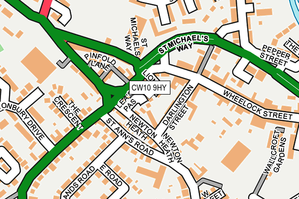 CW10 9HY map - OS OpenMap – Local (Ordnance Survey)