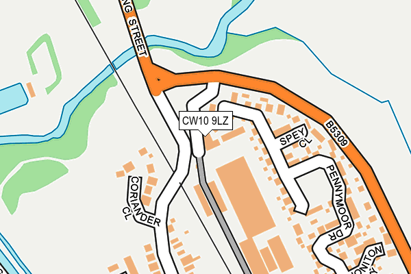 CW10 9LZ map - OS OpenMap – Local (Ordnance Survey)