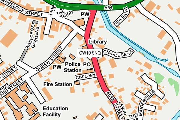 CW10 9NQ map - OS OpenMap – Local (Ordnance Survey)