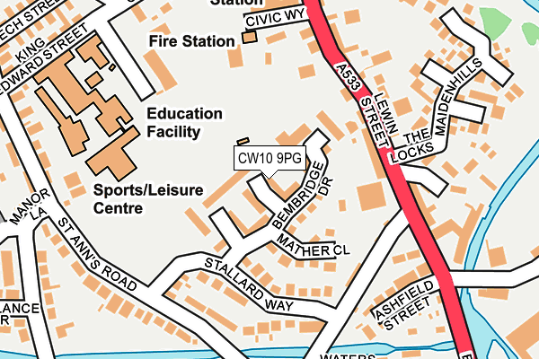 CW10 9PG map - OS OpenMap – Local (Ordnance Survey)