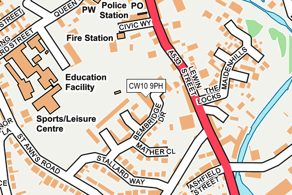 CW10 9PH map - OS OpenMap – Local (Ordnance Survey)