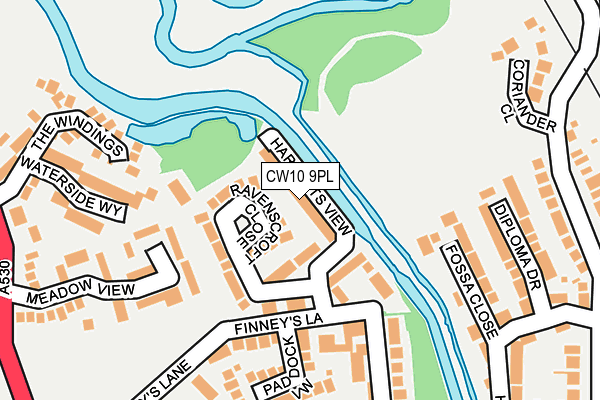 CW10 9PL map - OS OpenMap – Local (Ordnance Survey)