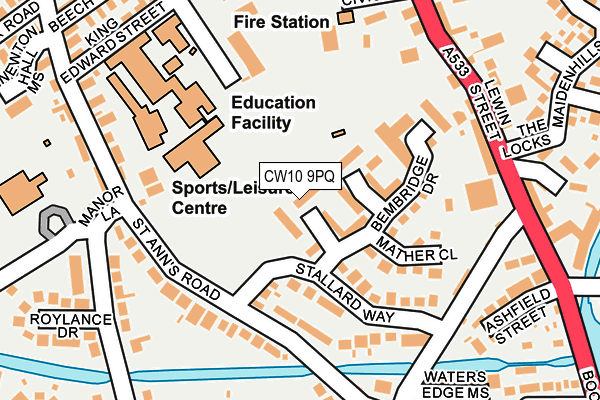 CW10 9PQ map - OS OpenMap – Local (Ordnance Survey)